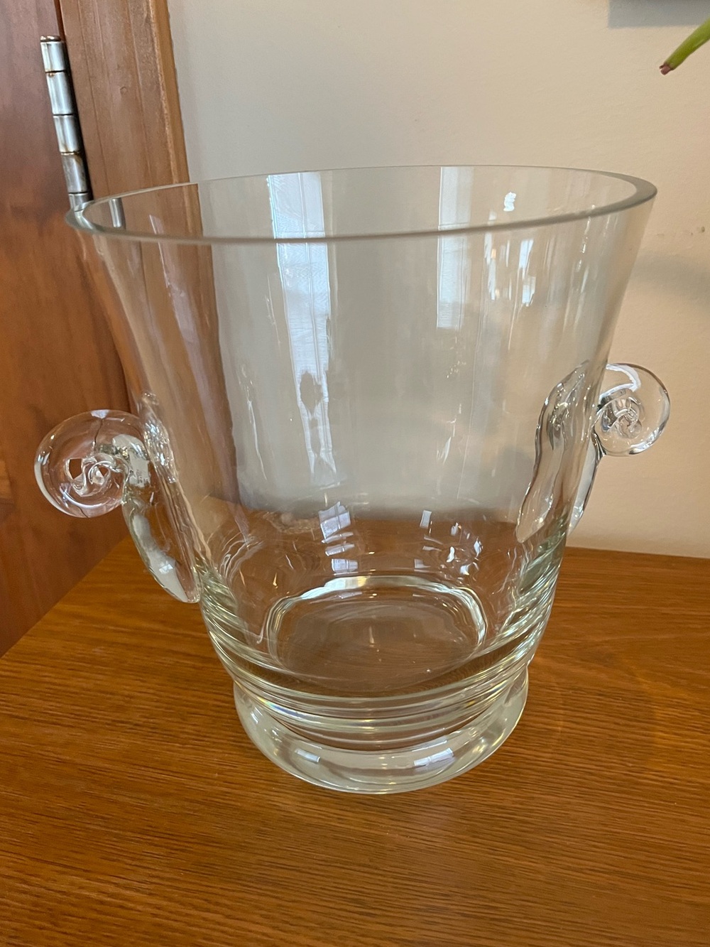 Clear Glass Ice Bucket with Side Handles